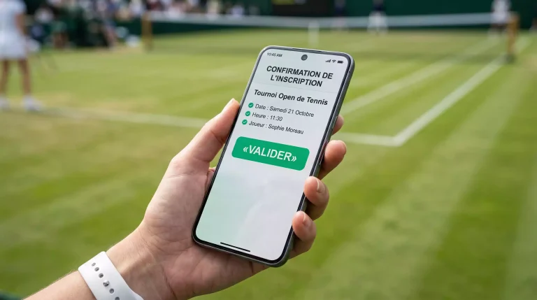 Écran de smartphone affichant un bouton de cash out pendant un match de tennis
