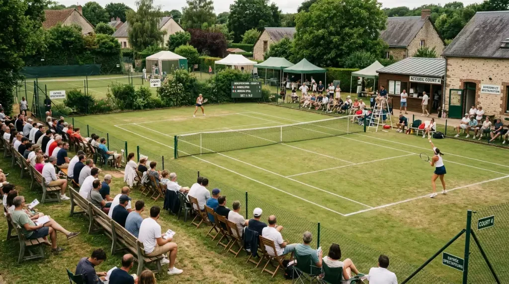 Court annexe de Wimbledon pendant un match de qualifications sur gazon